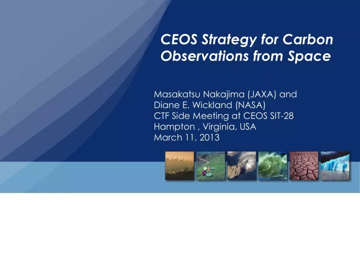 ceos strategy for carbon observations from space
