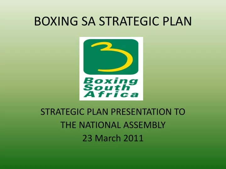 boxing sa strategic plan