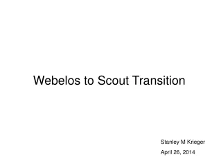 Webelos to Scout Transition