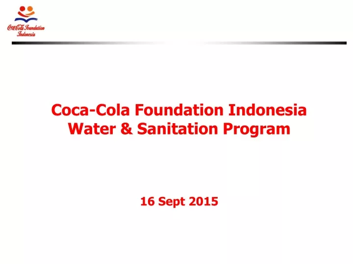 coca cola foundation indonesia water sanitation