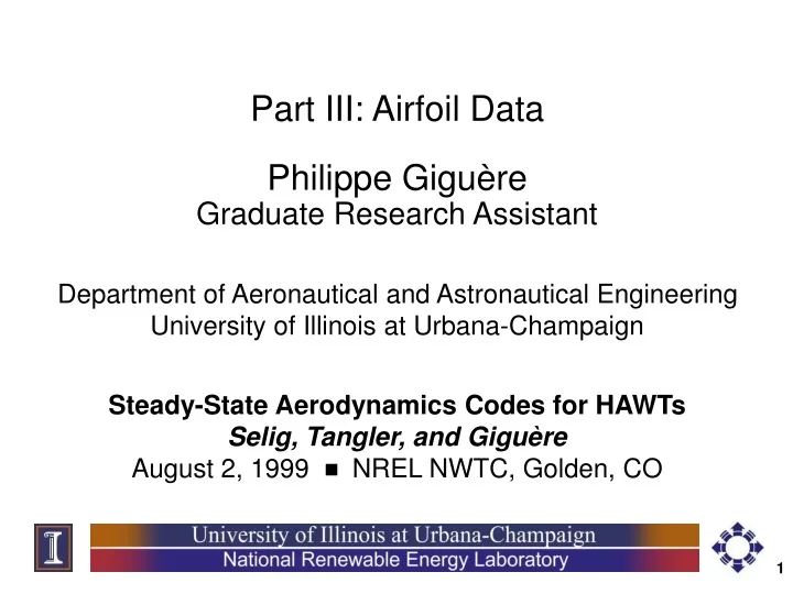 part iii airfoil data