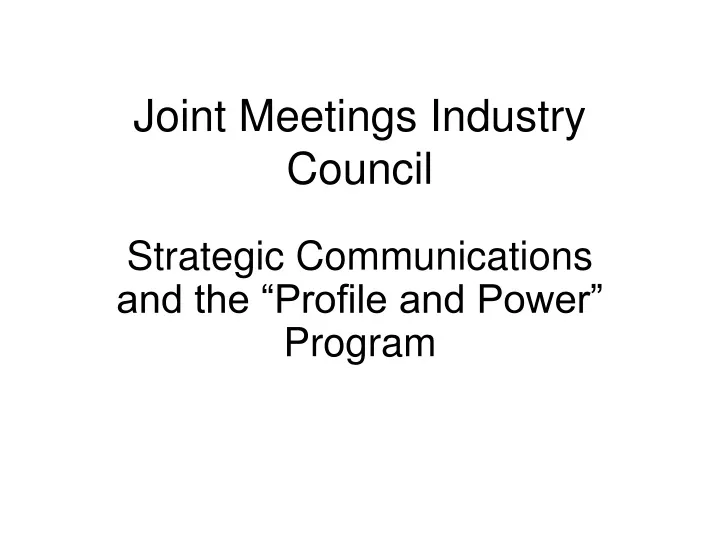joint meetings industry council