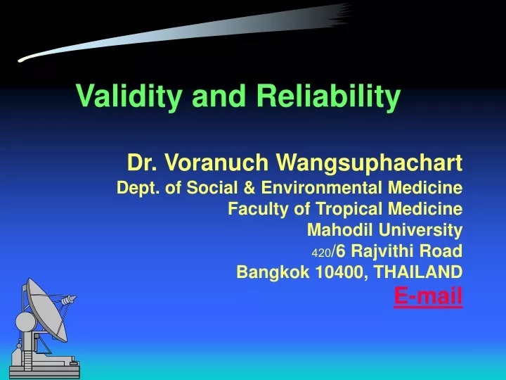 validity and reliability dr voranuch