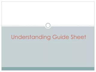 Understanding Guide Sheet