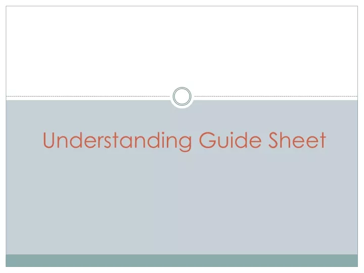understanding guide sheet