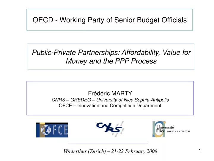 oecd working party of senior budget officials