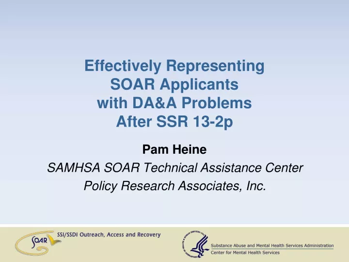 effectively representing soar applicants with da a problems after ssr 13 2p