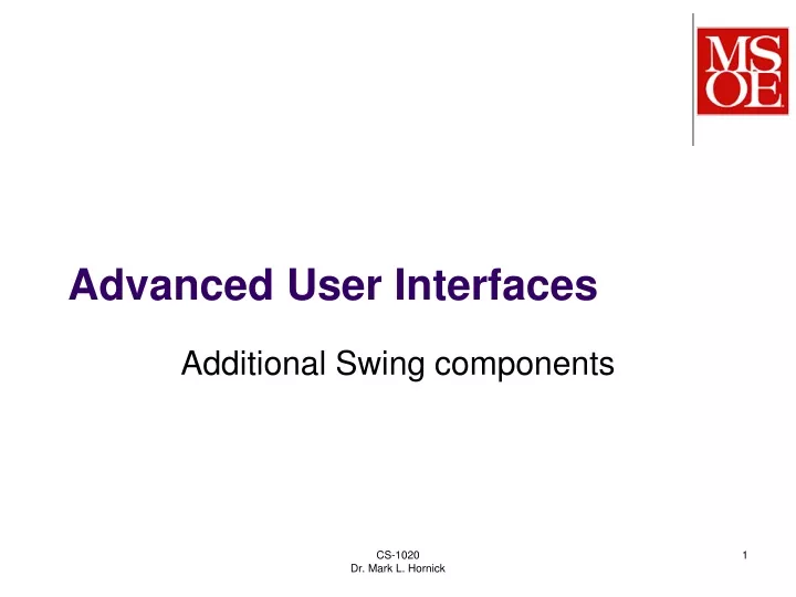 advanced user interfaces