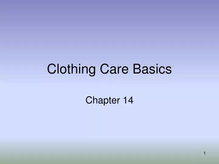 clothing care basics