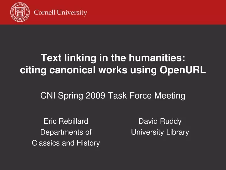 text linking in the humanities citing canonical works using openurl