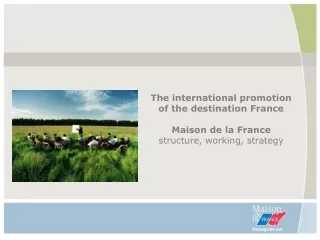 The international promotion of the destination France Maison de la France