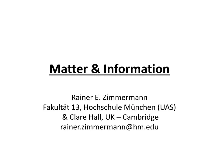 matter information