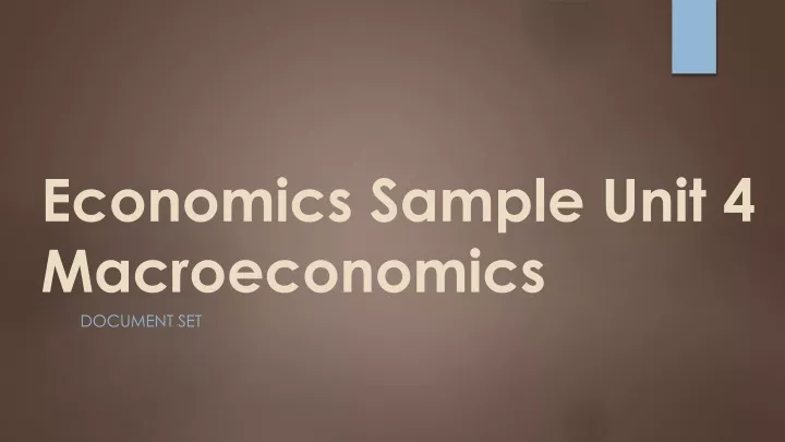 economics sample unit 4 macroeconomics
