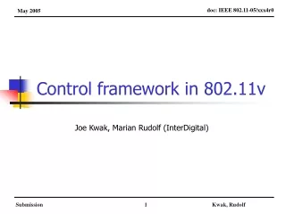 Control framework in 802.11v
