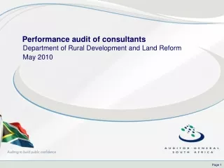 Performance audit of consultants