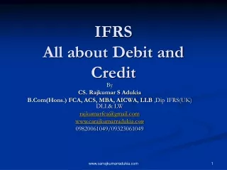 IFRS All about Debit and Credit