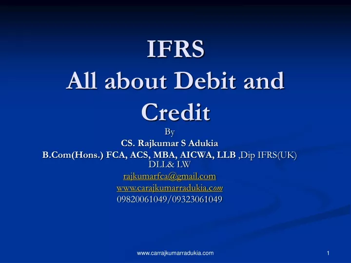 ifrs all about debit and credit