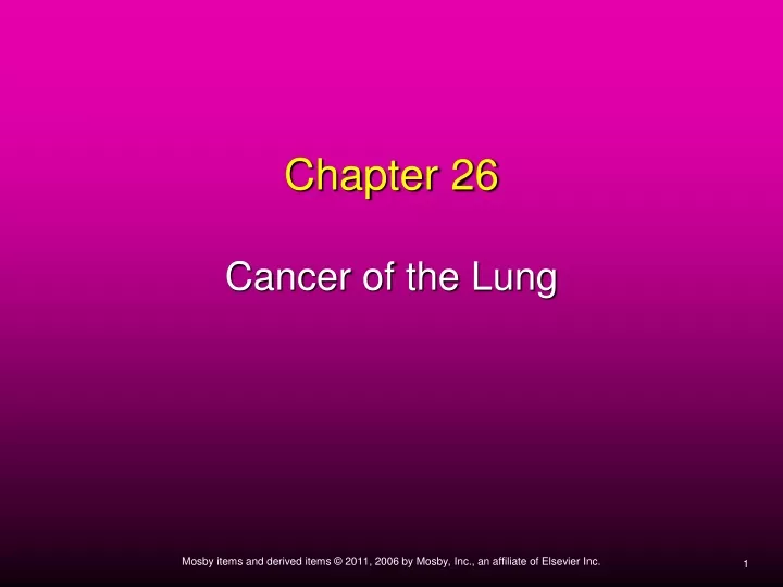 chapter 26 cancer of the lung
