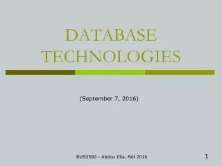 DATABASE TECHNOLOGIES