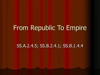 From Republic To Empire