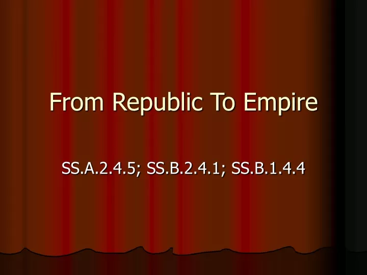 from republic to empire