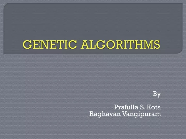 genetic algorithms