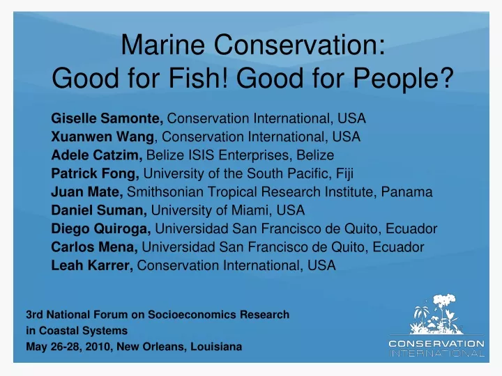 marine conservation good for fish good for people