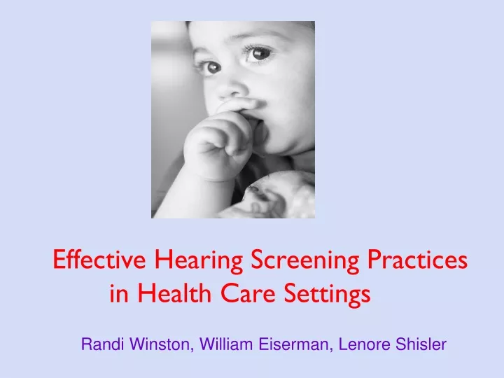 effective hearing screening practices in health care settings