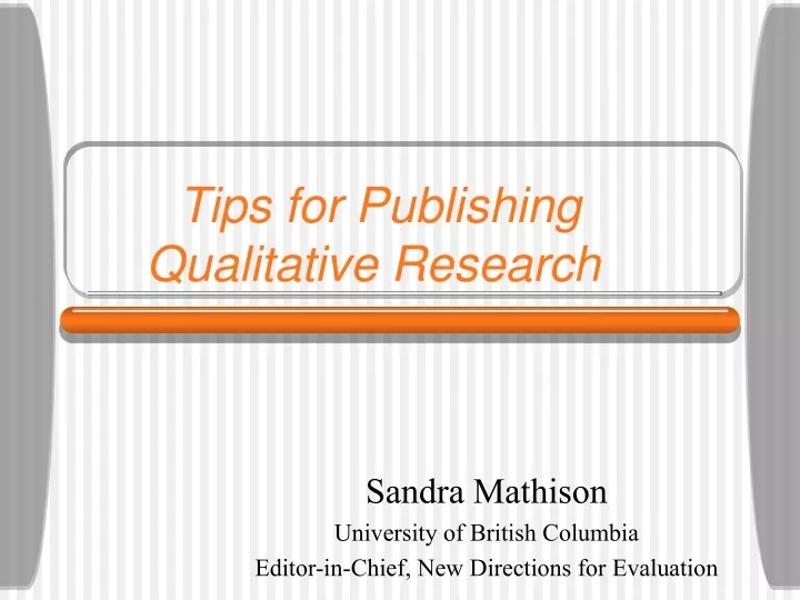tips for publishing qualitative research