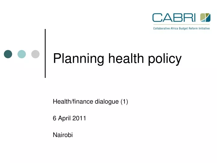 planning health policy