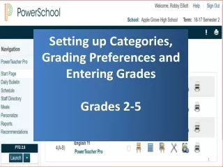 Setting up Categories,  Grading Preferences and Entering Grades Grades 2-5