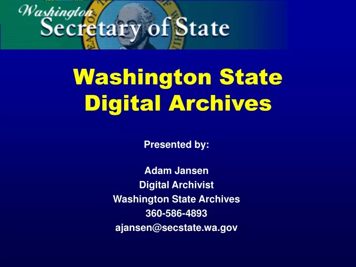 washington state digital archives
