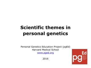 Scientific themes in  personal genetics Personal Genetics Education Project ( pgEd )