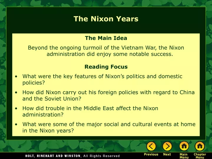 the nixon years