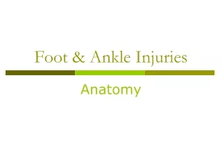 Foot &amp; Ankle Injuries