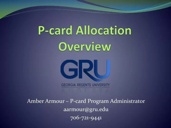 p card allocation overview