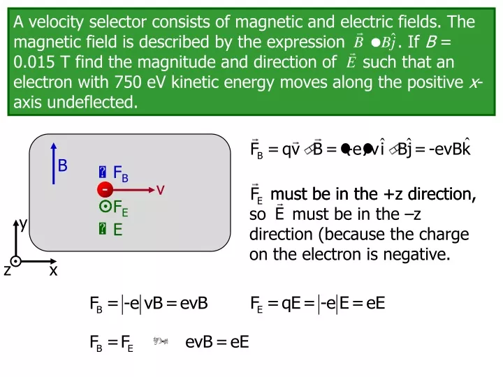 a velocity selector consists of magnetic