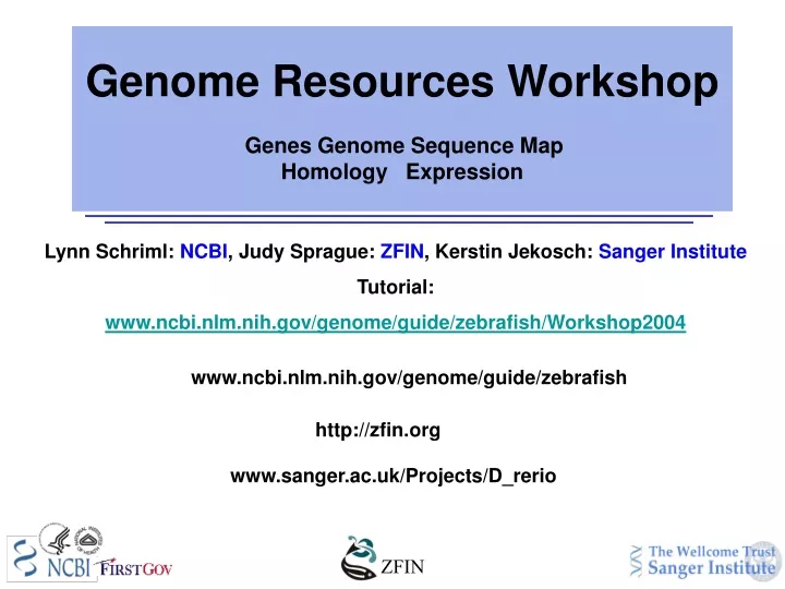 genome resources workshop genes genome sequence map homology expression