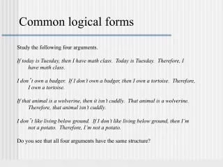 Common logical forms