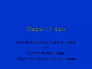 Chapter 13: Stars