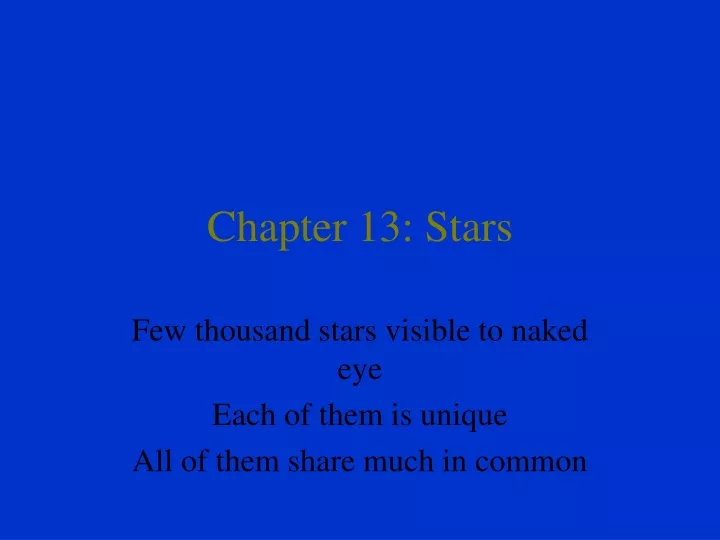 chapter 13 stars