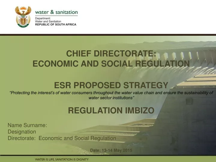 chief directorate economic and social regulation