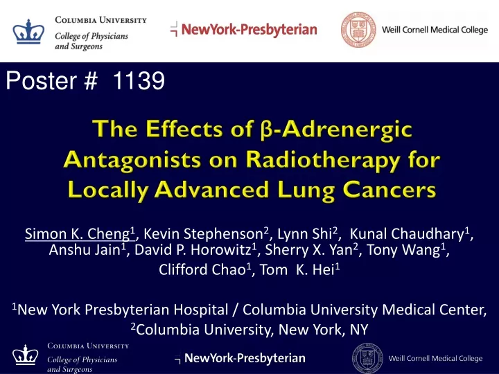the effects of adrenergic antagonists on radiotherapy for locally advanced lung cancers