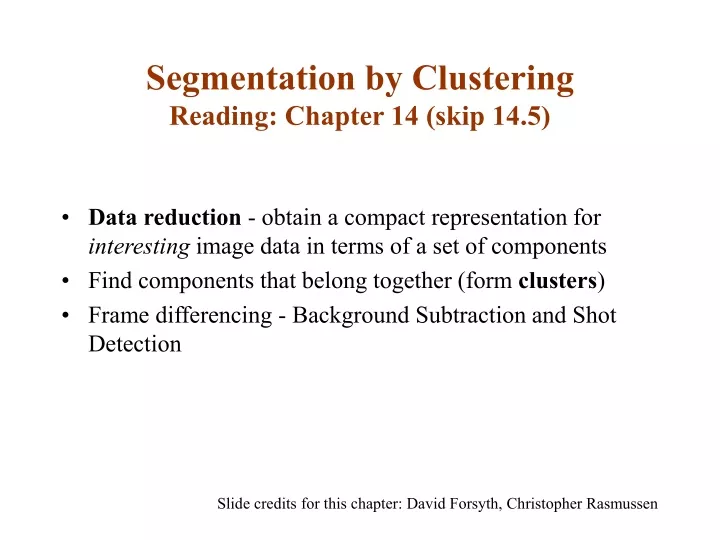 segmentation by clustering reading chapter 14 skip 14 5