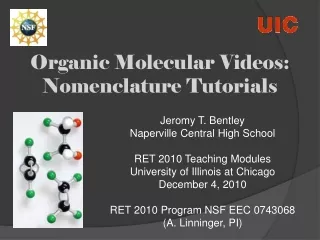 Organic Molecular Videos: Nomenclature Tutorials