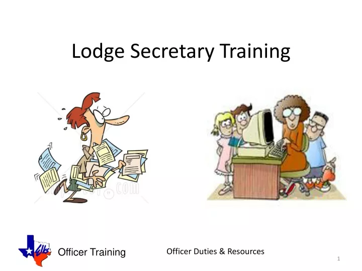 lodge secretary training