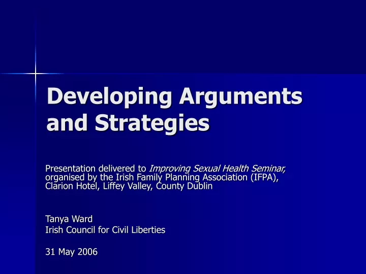 developing arguments and strategies