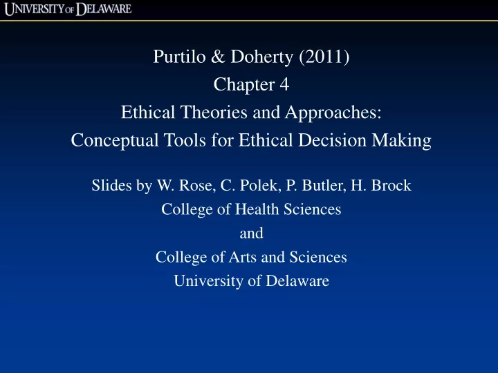 purtilo doherty 2011 chapter 4 ethical theories