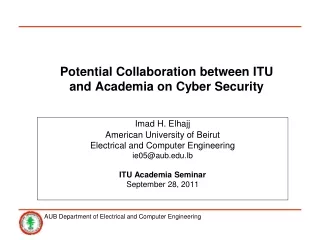 Potential Collaboration between ITU and Academia on Cyber Security