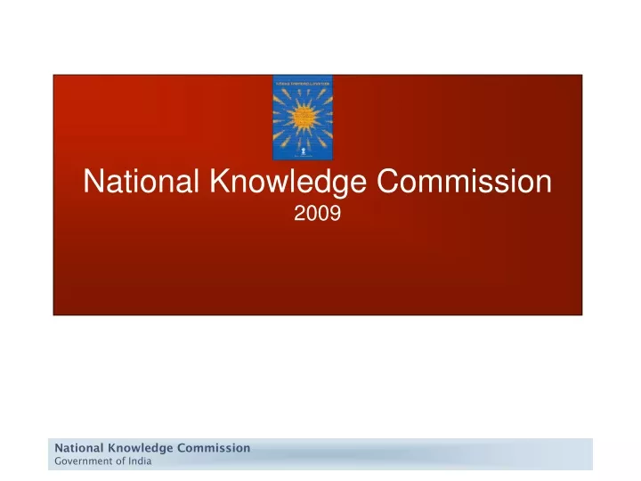 national knowledge commission 2009